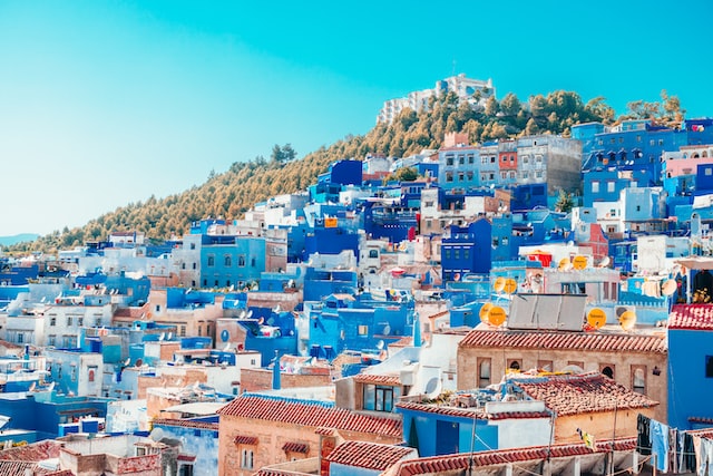 Blue Town Chefchaouen in Morocco' The Blue City Seen From The Sky