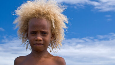 Beautiful Melanesians Black People with Blonde Hair