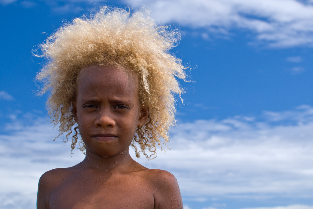 Beautiful Melanesians Black People with Blonde Hair