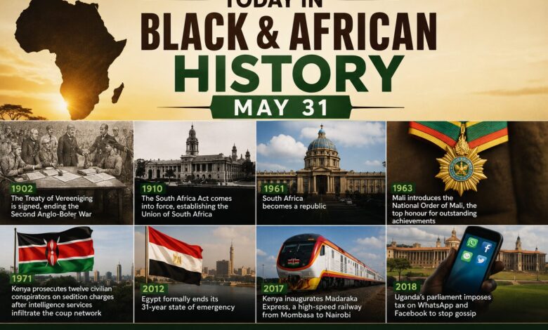 Today in Black & African History: May 31 – South Africa, Egypt, Kenya