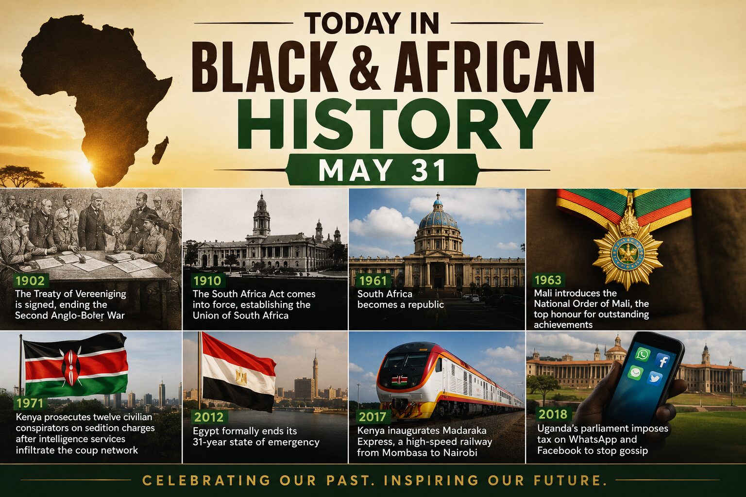 Today in Black & African History: May 31 – South Africa, Egypt, Kenya