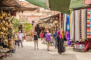 Historic streets in Marrakech, Morocco, showcasing one of Africa’s walkable urban districts.